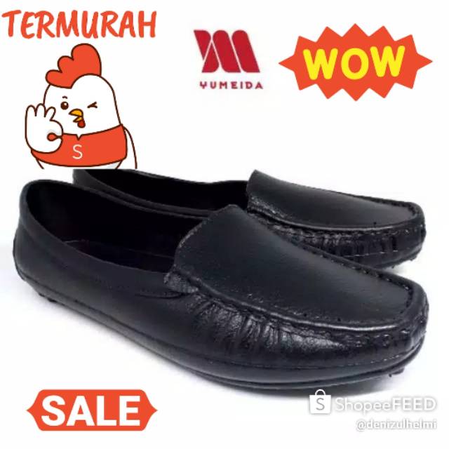 Sepatu karet pantofel cewek jelly yumeida khusus hitam