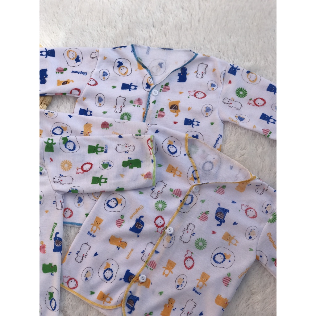 [BTPGPW003] 3 Pcs Baju Bayi Tangan Panjang Newbron Motif Umur 0 - 6 Bulan