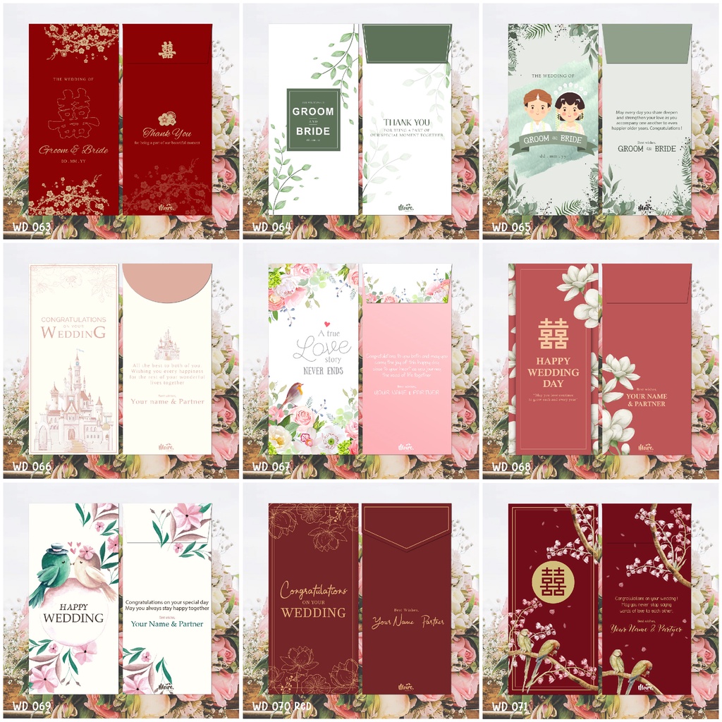 

Custom Angpao Wedding | Angpao Sangjit | Amplop Uang Seserahan | Angpao Kondangan (MPWD Collection 008)