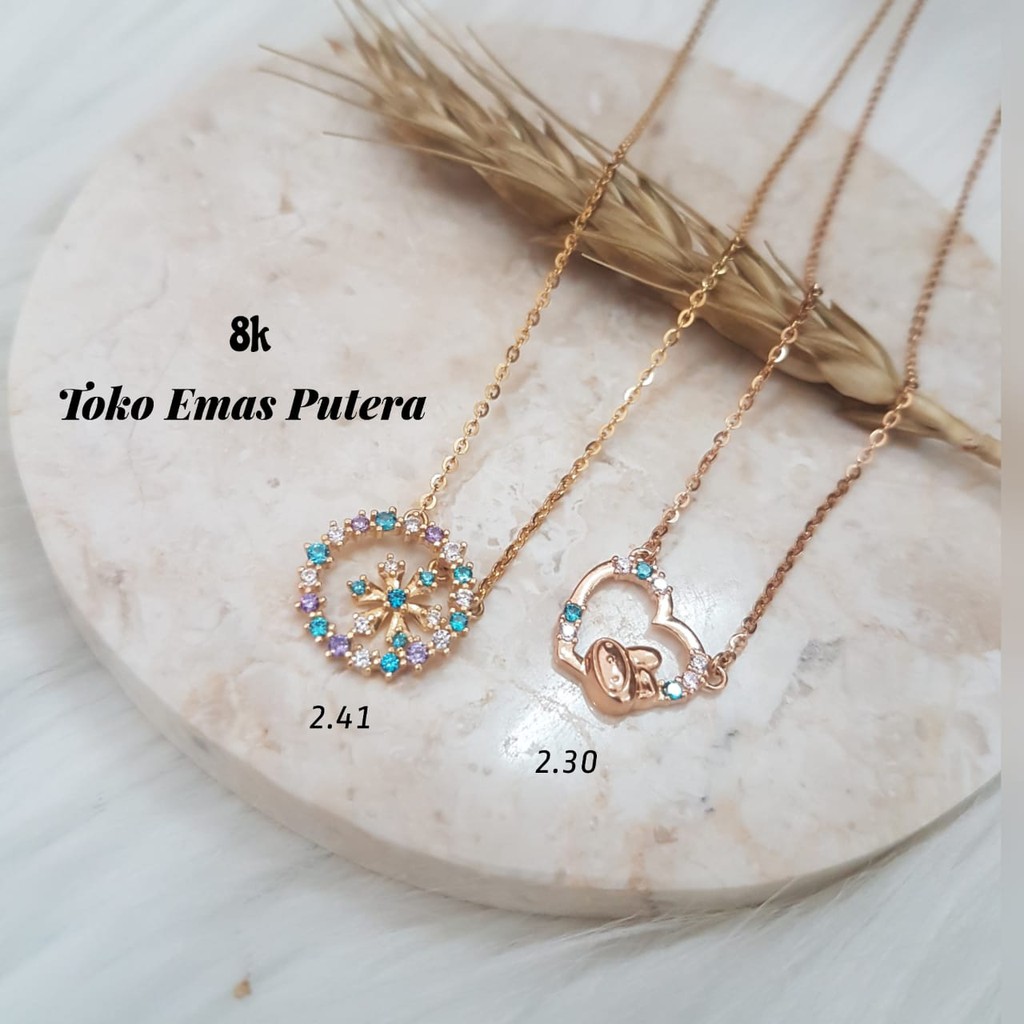 Kalung Emas asli + Liontin Model kadar 8K/375