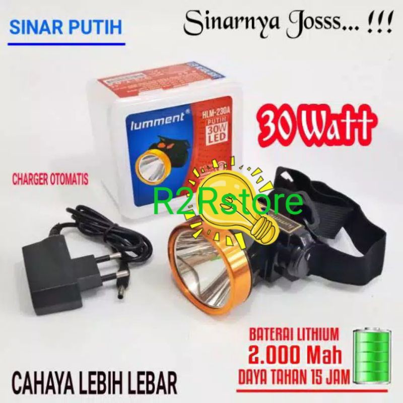Senter Kepala Lumment 30 Watt HLM 230 cahaya putih