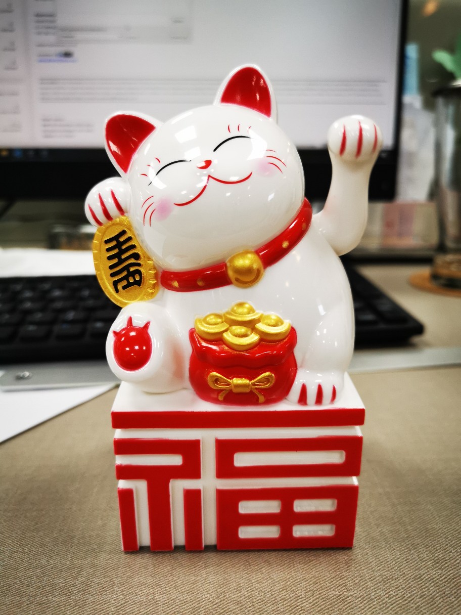 Lucky Cat Baterai / Pajangan Kucing Hoki / Pajangan Manekineko /
