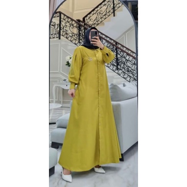 Gamis bordir ORI by edness kayla Maxi dress bahan toyobo ukuran s m l xl original cantik elegant new