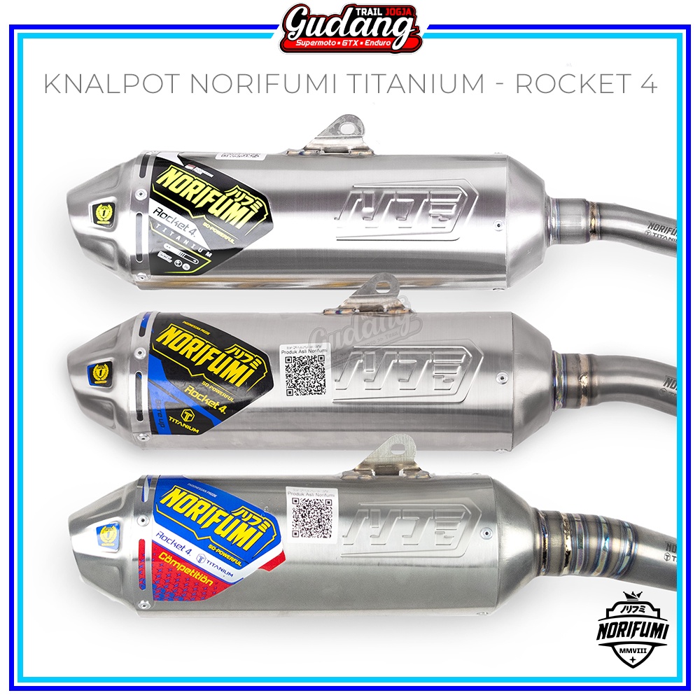 Knalpot Kenalpot Norifumi Rocket 4 Bore Up  Kompetisi Standar CRF 150L KLX Bigfoot Dtracker WR 155 Titanium