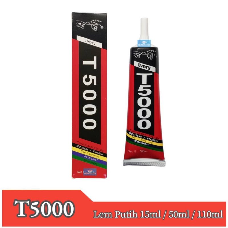 LEM LCD TOUCHSCREEN T5000 PUTIH SUSU UKURAN 15ML 50ML 110ML