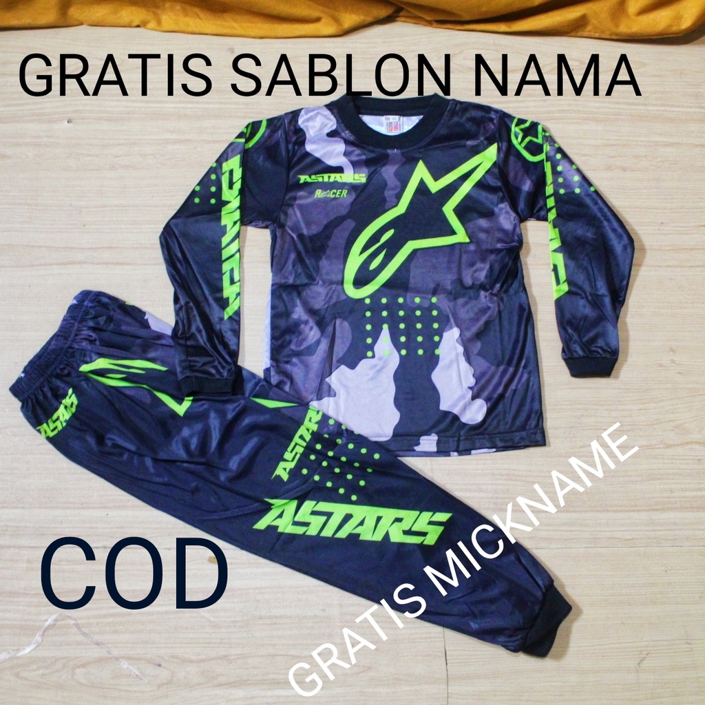 Jersey baju sepeda Setelan baju cross baju balap motor baju sepeda anak laki lki size 2-10 thn