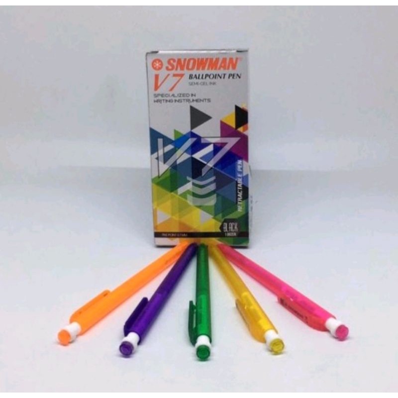 

Pulpen / Pen / Pena Snowman V-7 Ecer (3pcs)