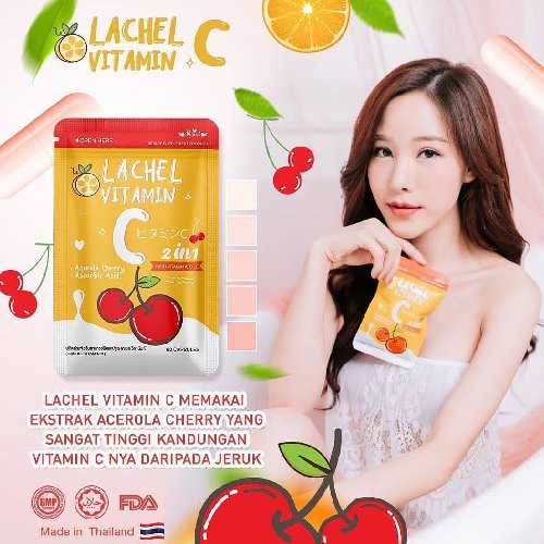 Lachel Vitamin C - 2 in 1 isi 60 KAPSUL 100% ORIGINAL THAILAND TERMURAH by Skinest