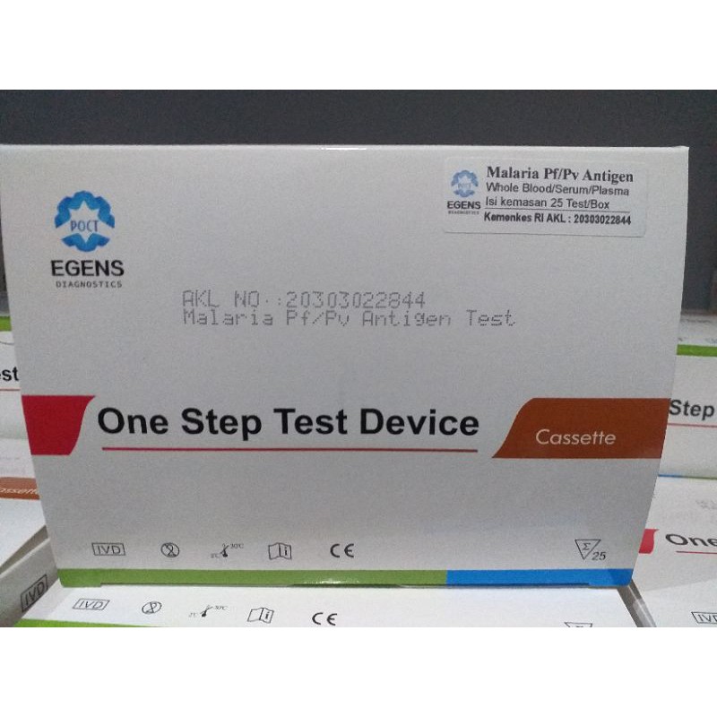 Alat rapid test Malaria Merk Egens isi 25 test