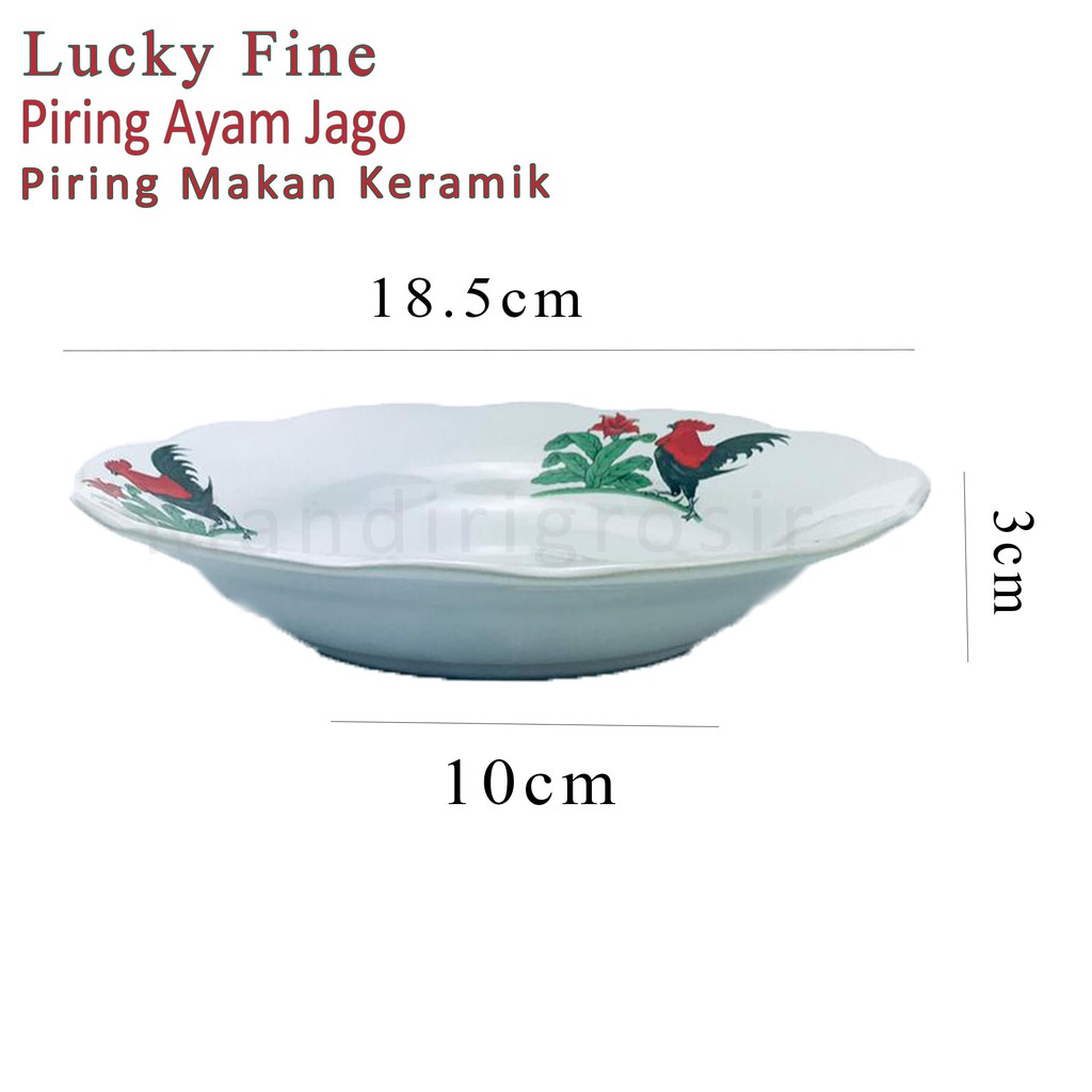 Lucky Fine * Piring Makan * Ayam Jago * CP7-2