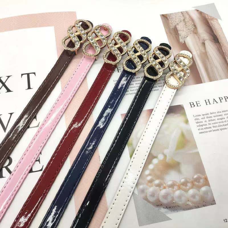 (Rowling)Ikat  Pinggang Wanita Polos 8 THIN KECIL Fashion Kulit PU Gasper Sabuk Cewek Import