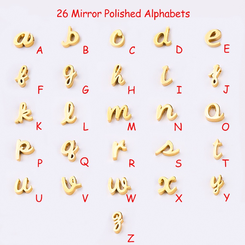 1 PC Letter Stainless Steel Liontin Alfabet Alphabet Anting -anting Aksesoris untuk Perhiasan Membuat Perhiasan Gelang DIY