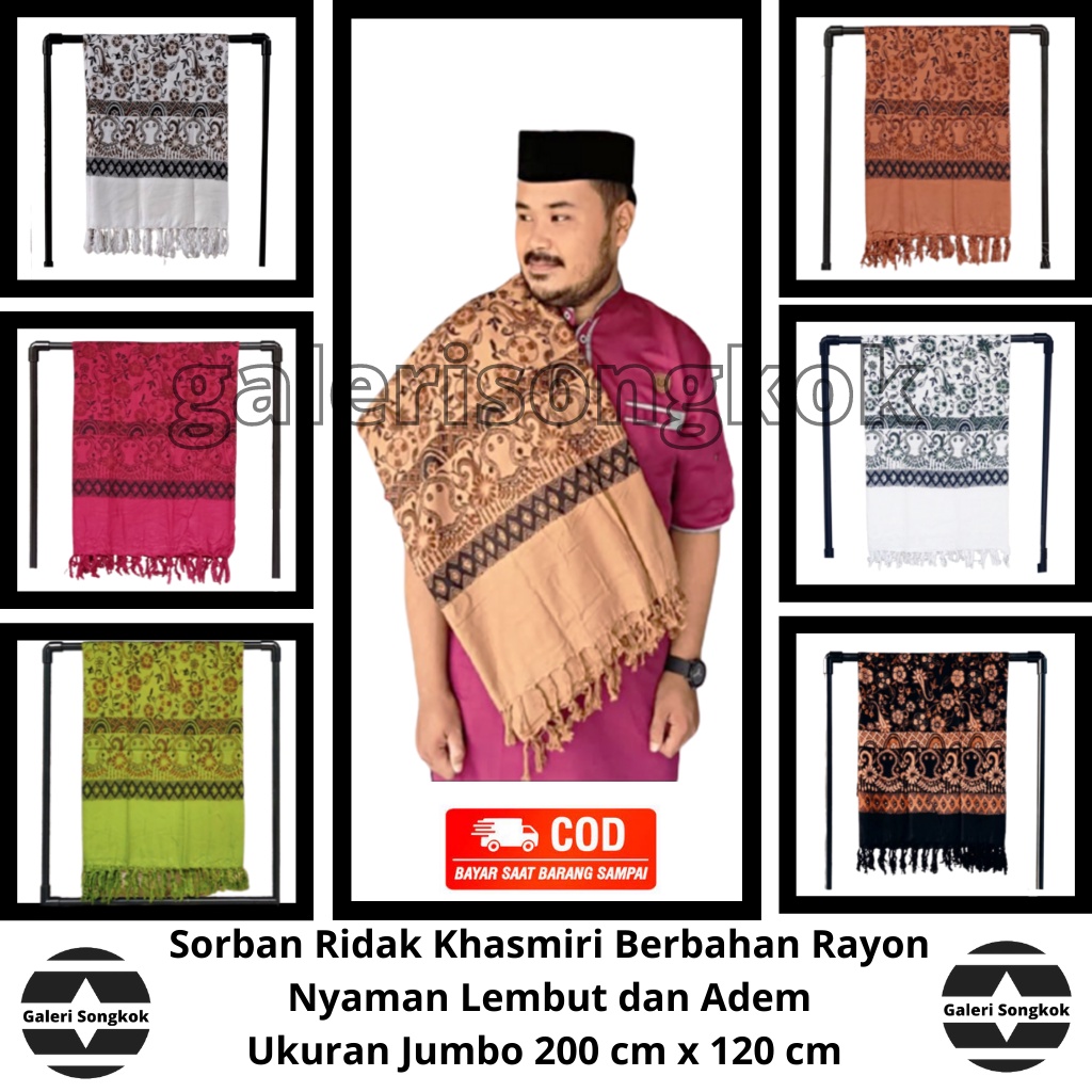 Sorban Pakaian Pria Baru Aksesoris Ibadah Sorban Khasmiri Sorban Batik Rayon Sorban Arab Sorban rayo