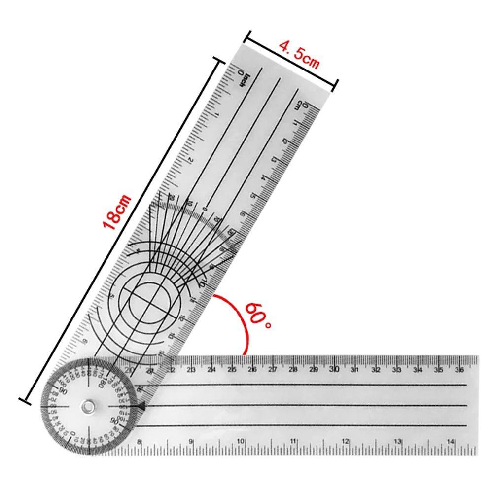 Solighter 3PCS Goniometer 360derajat 0-140mm Sudut Pencari Sudut Tulang Belakang Medis