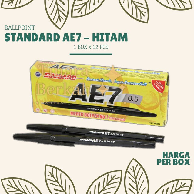 

Pulpen Standard AE-7 Hitam / Pena Pen AE7 Murah / 1 Box isi 12 Pcs