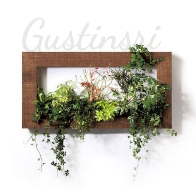 GUSTINSRI FRAME 3D FIGURA KAYU TEMPAT TANAMAN HIASAN DINDING RAK SUDUT FLOATING SHELVES POT VAS BUNG