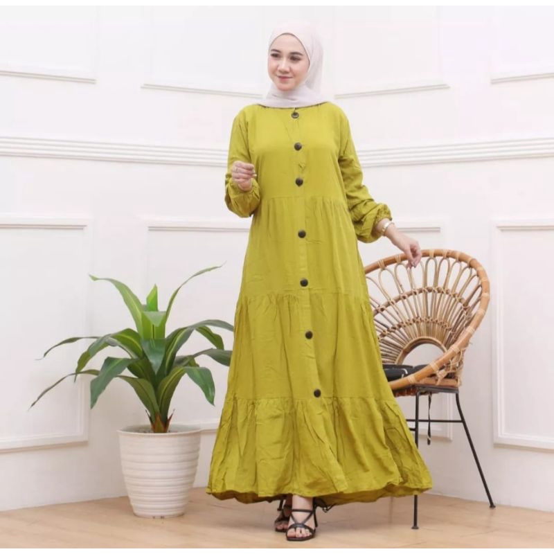 GAMIS RAYON REMPEL SUSUN BUSUI //GAMIS TERMURAH bisa COD//GAMIS MUSLIM