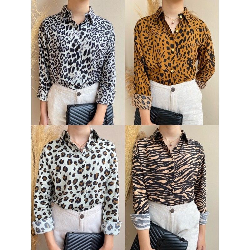 KEMEJA H&M LEOPARD