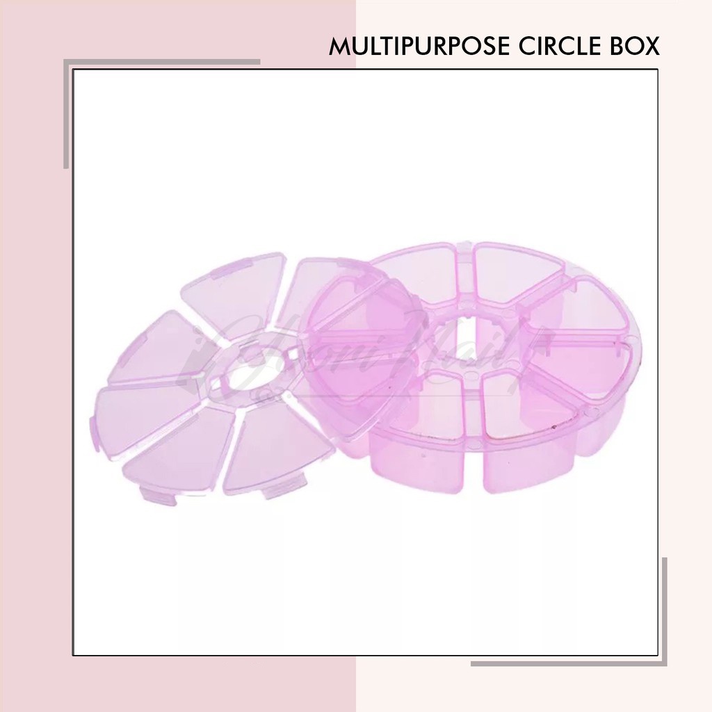 Multipurpose circle box kotak serbaguna multifungsi storage kotak obat kotak manik rhinestone charm