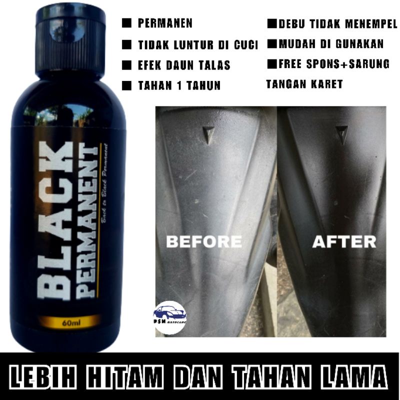 BLACK PERMANENT [Penghitam motor/mobil, Trim Restorer, Dasboard, Body motor/ mobil]