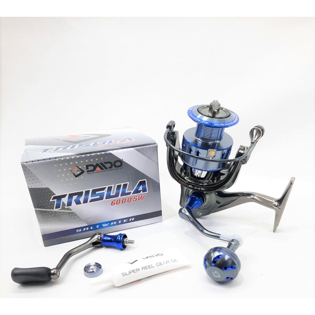 REEL DAIDO TRISULA SW SPOOL BESI POWER HANDLE BONUS LENGKAP