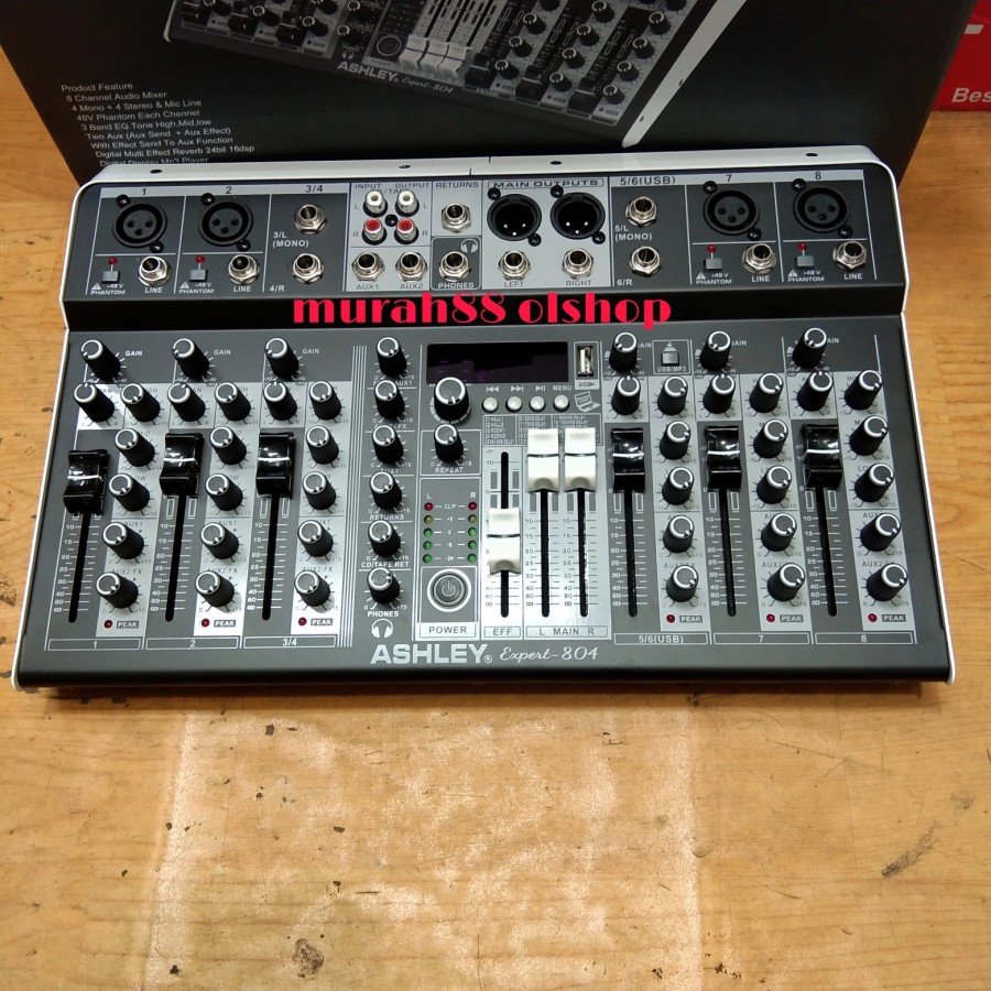 mixer ashley expert 804 8 channel original bluetooth soundcard