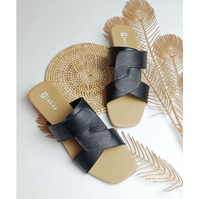 sandal kulit wanita-sandal kulit garut-sandal kulit model hak tahu