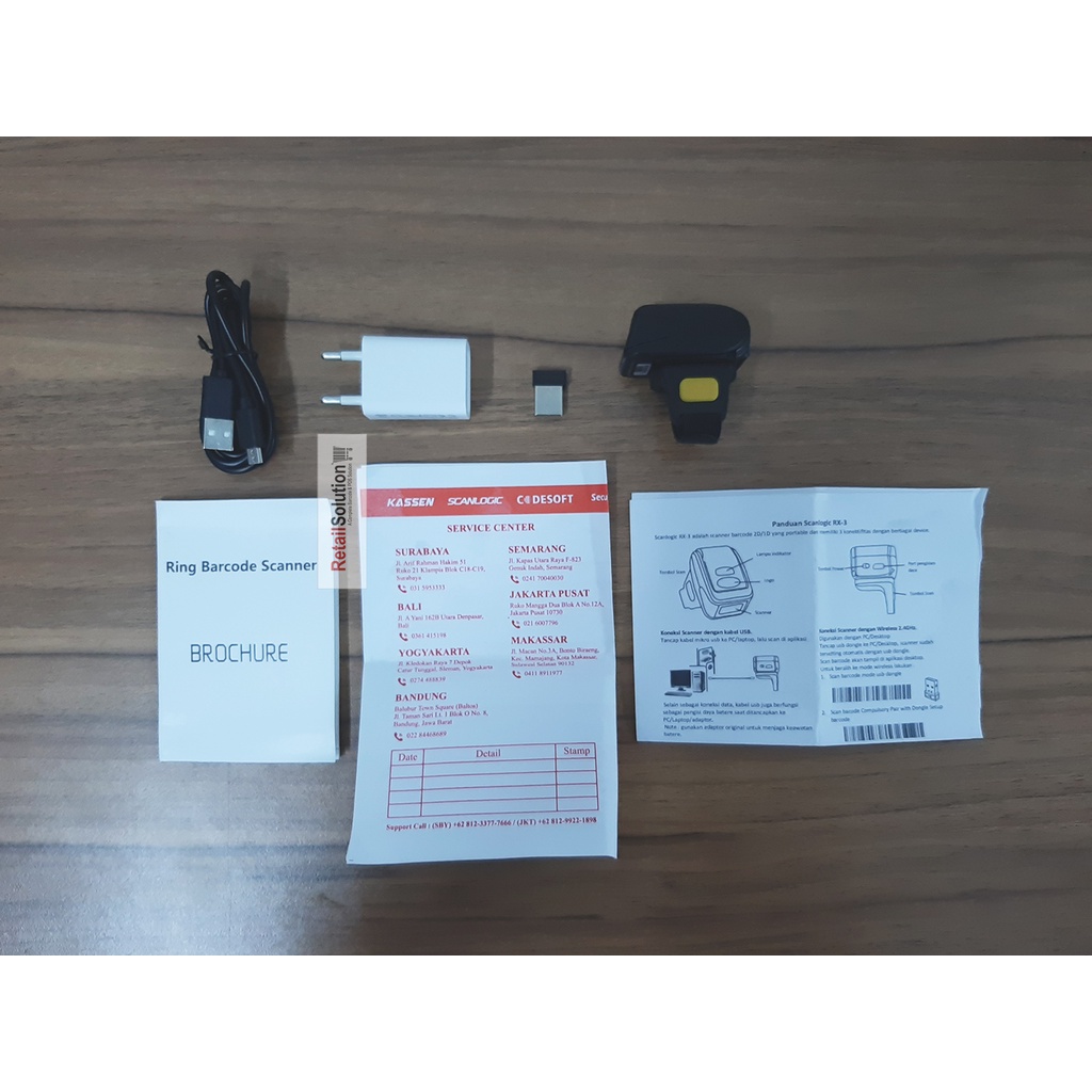 Barcode Scanner Wireless 2D Cincin Ring - Scanlogic RX3 / RX-3