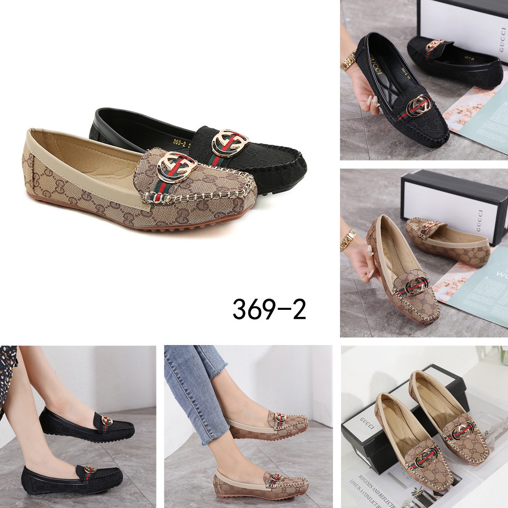 HC Canvas Logo GG Flat Shoes  #369-2