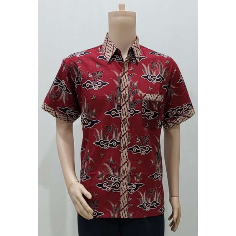 Baju Pria Kemeja Batik Amora Merah