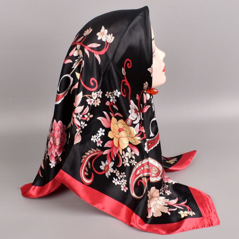 Scarf Pashmina Satin Syal Import 90cm x 90cm - P003