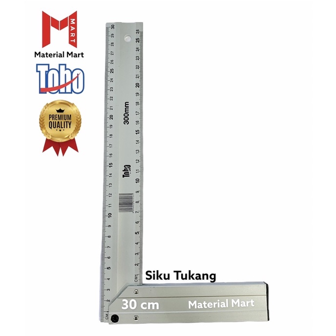 Penggaris Premium Siku Tukang TOHO 30 CM Alat Ukur Meteran Pasekon | Material Mart