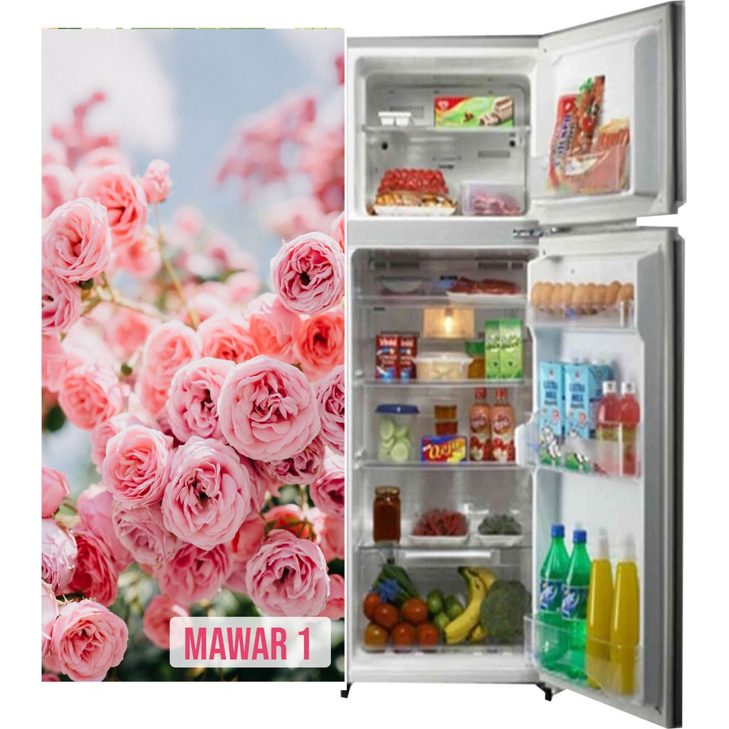 STIKER KULKAS BUNGA MAWAR 1 PINTU