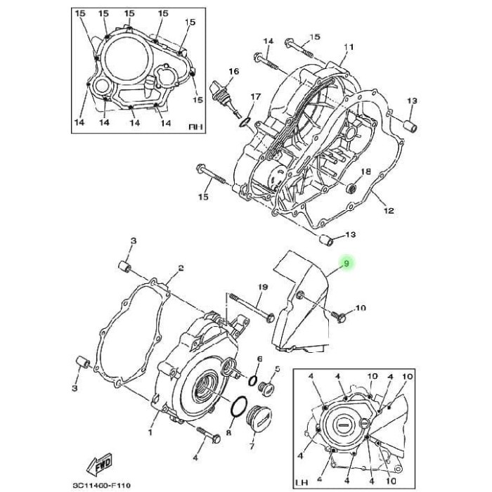 OTOMOTIF AKSESORIS MOTOR RJ1332 COVER TUTUP GEAR DEPAN VIXION OLD ASLI