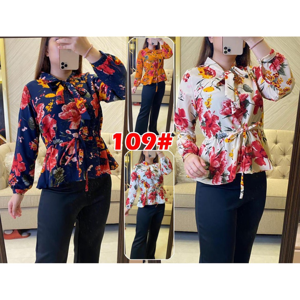 109# Atasan Wanita flower/ Atasan Fashion/ fashion korea style
