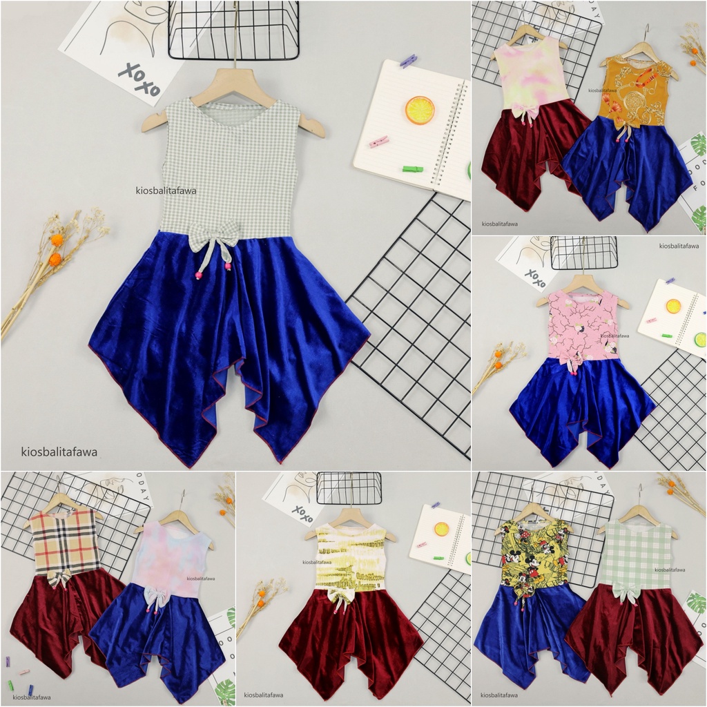 Dress Alona uk 1-2 Tahun / Dress Balita Dress Anak Cewek Dress Import Dress Yukensi Dress Murah