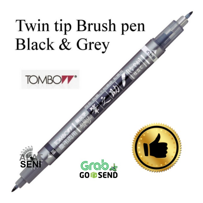 

Tombow Fudenosuke Brush Pen Twin Tip Black Grey - Terlaris - Termurah