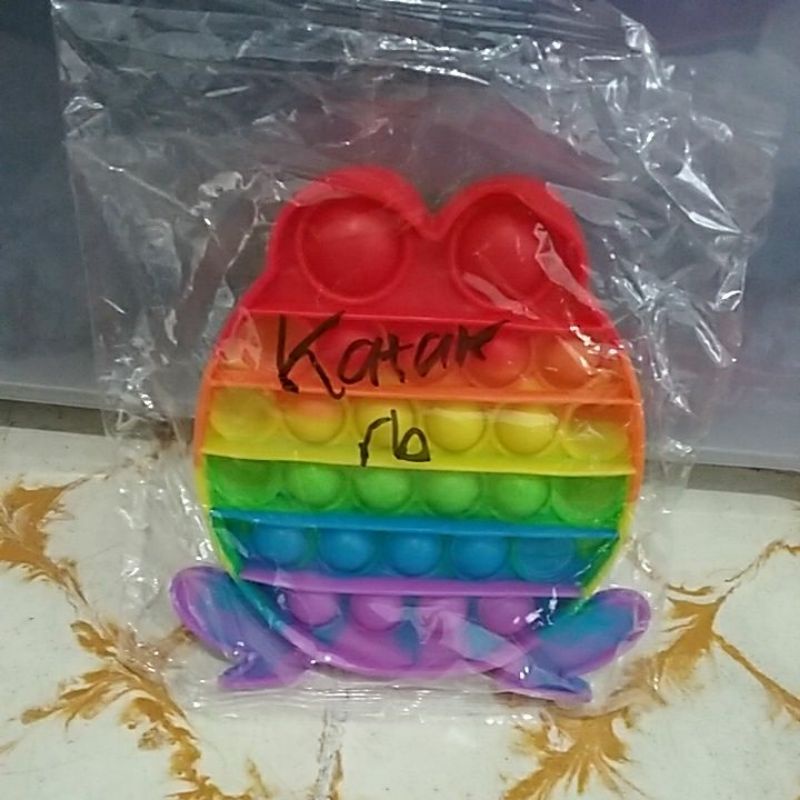 Pop It Rainbow Aneka Bentuk-Katak Rainbow