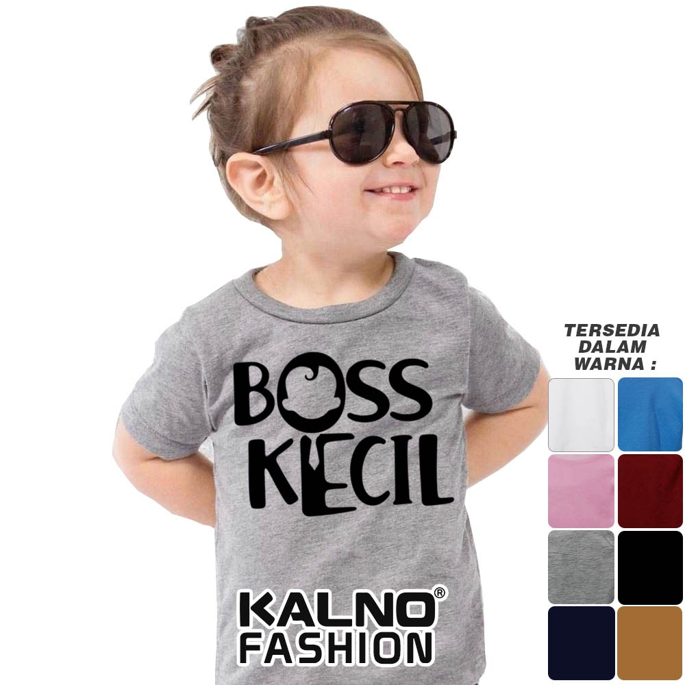 Baju Anak Print Sablon BOSS KECIL DASI 119 - Anak Anak Umur 1 -  7 Tahun Ukuran S M L XL Bahan Katun