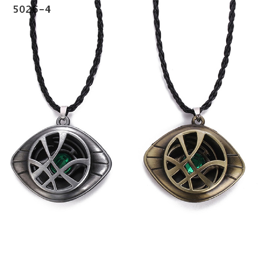 5026-4 Antique Doctor Strange Crysta Necklace Agamotto Eye Pendant Leather Cosplay Jewelry 5026-4