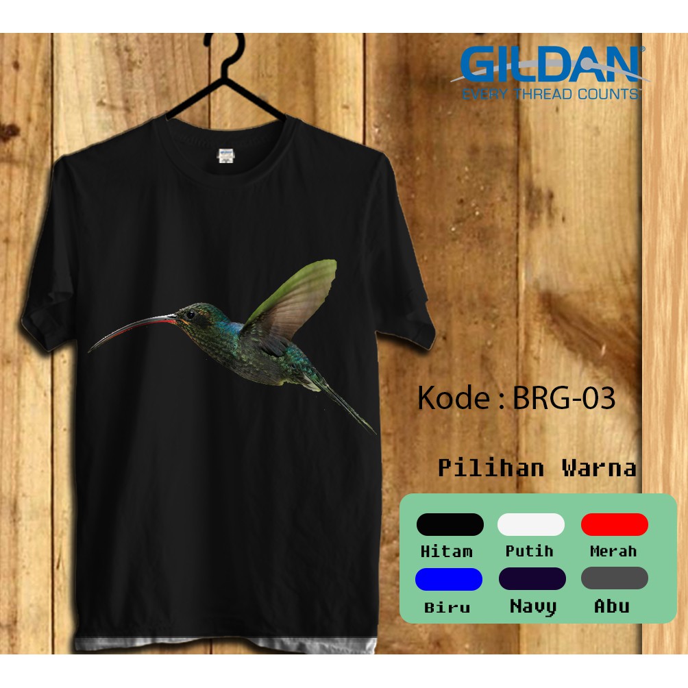 Kaos Gildan Softstyle - Animal, Hewan bersayap, Burung cantik / Bird, Kolibri # 1