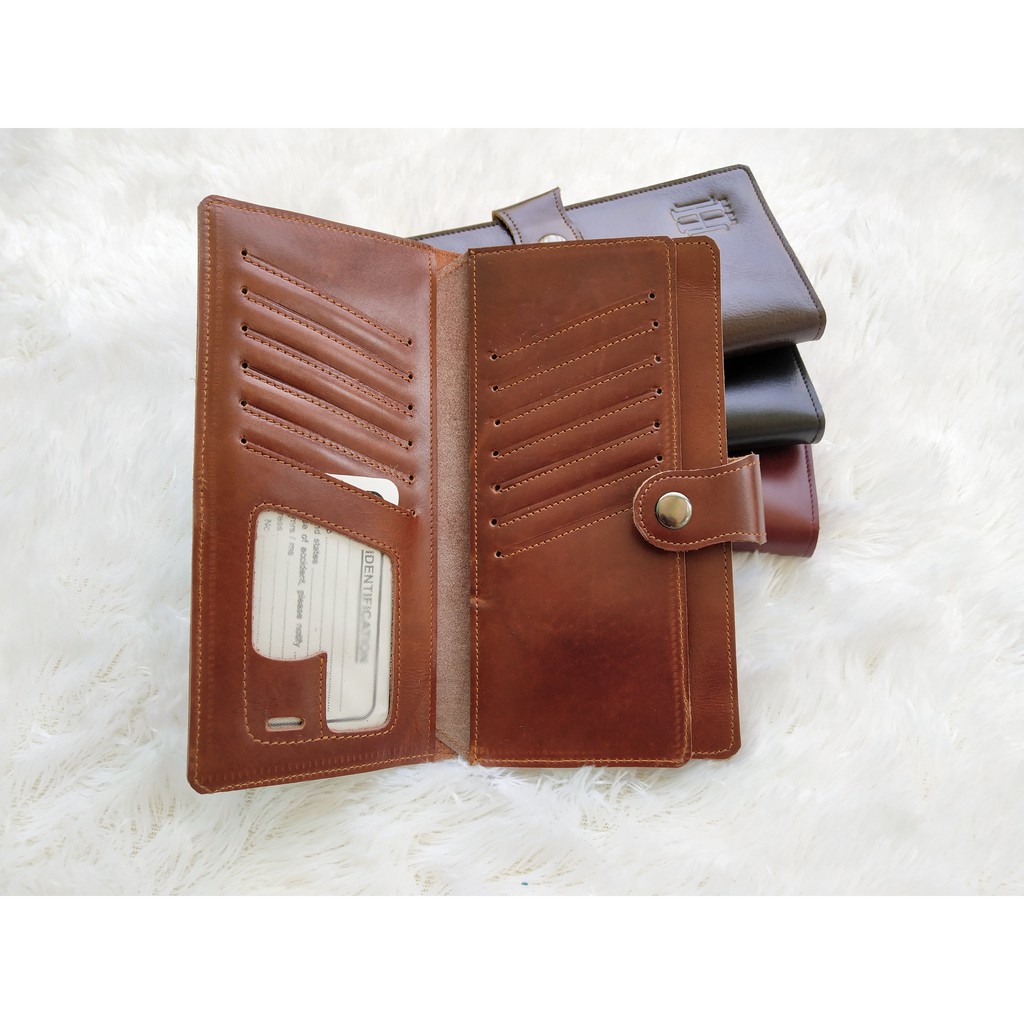 Dompet Panjang Lipat Kulit Asli Pria Wanita - Leather Wallet Logma