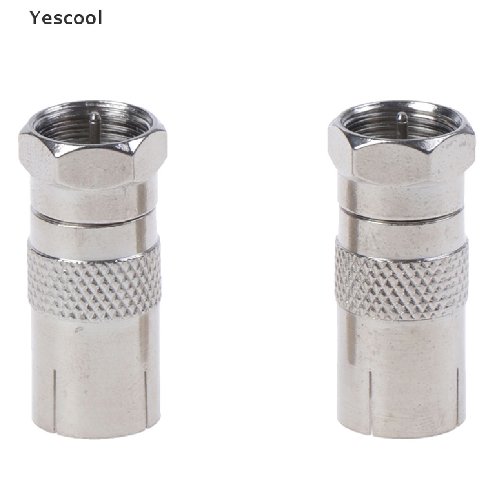 Yescool 2Pcs Adapter Konektor Socket Tipe F Male Ke RF Coax Aerial Female Untuk TV