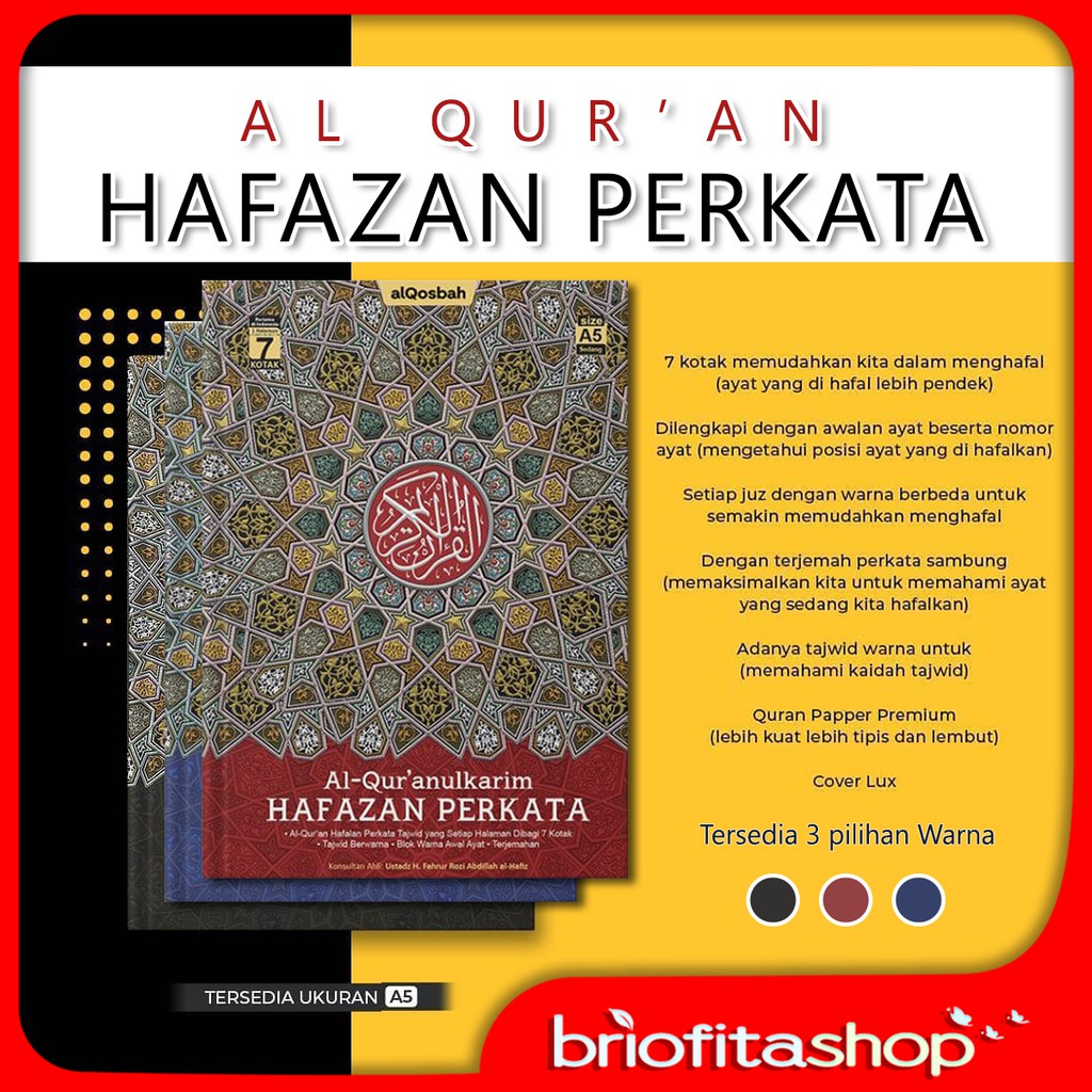 Al Quran Hafazan Perkata 7 Blok AlQosbah