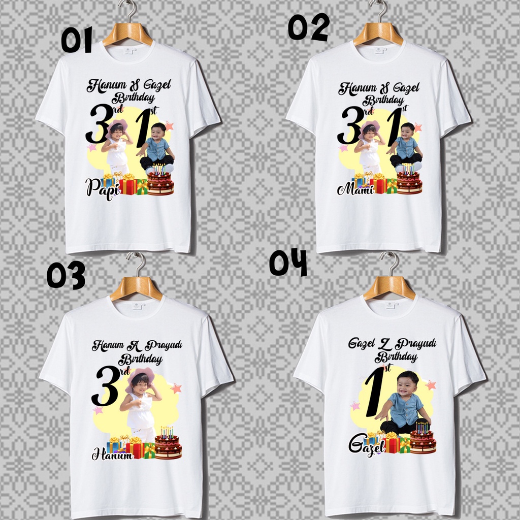 KAOS ULTAH COUPLE/ Baju ulang tahun anak perempuan / kaos sablon custom/ baju custom ulang tahun/ ba
