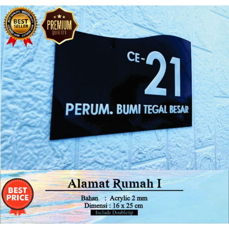 

Acrylic Nomor Rumah Timbul