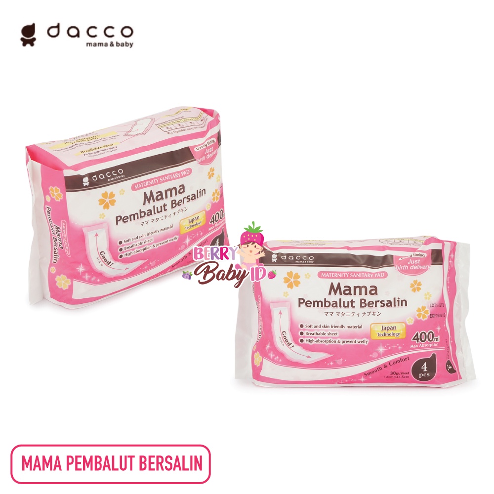 Dacco Pembalut Bersalin &amp; Nifas Mamapad Flower 4 Pcs Berry Mart