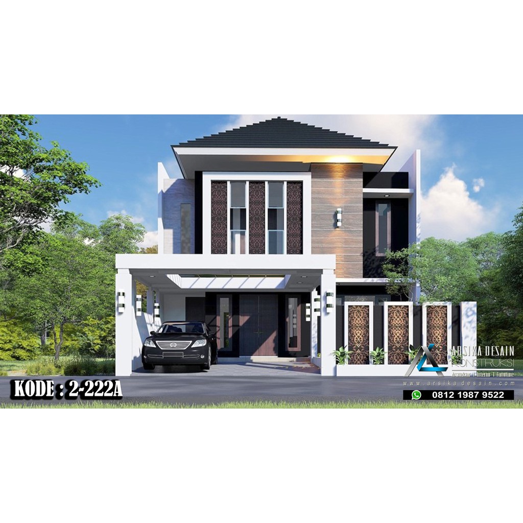 Desain Rumah Tingkat Uk10x20 M Kode 2 222a Arsika Desain Shopee Indonesia