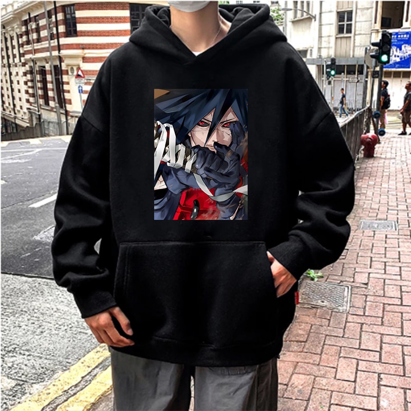 Uchiha Madara Anime Jumper Hoodie II Sweater Hoodie Anime II Sweter Oblong Topi Sz M - XL ( Pria &amp; Wanita / Anak &amp; Dewasa )