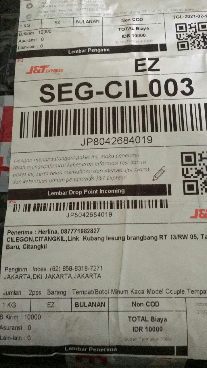 Tempat/botol Minum Kaca Model Couple